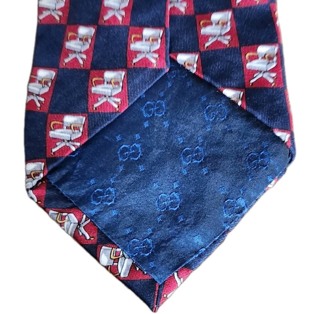 Gucci Vintage Neck Tie Silk Office Chairs Motif Multicolor 56 in - Picture 6 of 7